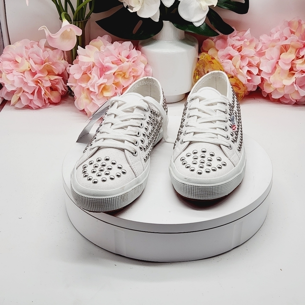 Superga 2750 COTSTUDS1W White Studded Sneakers - Picture 12 of 15